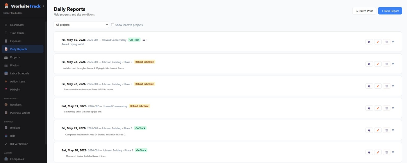 Daily Reports